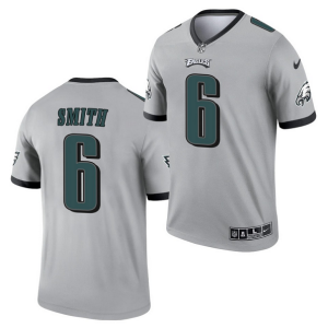 Men's Philadelphia Eagles #6 DeVonta Smith Silver Inverted Legend Stitched Football Jersey - Custom Name