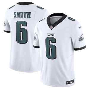Men's Philadelphia Eagles #6 DeVonta Smith White 2023 F.U.S.E. Vapor Untouchable Limited Stitched Football Jersey - Custom Name
