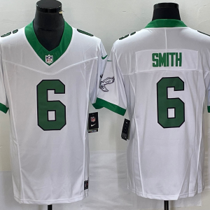 Men's Philadelphia Eagles #6 DeVonta Smith White 2023 F.U.S.E. Vapor Untouchable Stitched Football Jersey - Custom Name