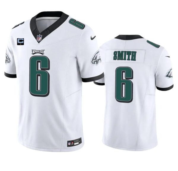 Men's Philadelphia Eagles #6 DeVonta Smith White 2023 F.U.S.E. With 1-Star C Patch Vapor Untouchable Limited Stitched Football Jersey - Custom Name