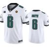 Men's Philadelphia Eagles #6 DeVonta Smith White 2023 F.U.S.E. With 1-star C Patch And John Madden Patch Vapor Limited Stitched Football Jersey - Custom Name