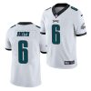 Men's Philadelphia Eagles #6 DeVonta Smith White NFL 2021 Draft Vapor Untouchable Limited Stitched Jersey - Custom Name