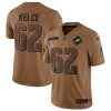 Men's Philadelphia Eagles #62 Jason Kelce 2023 Brown Salute To Service Limited Football Jersey - Custom Name