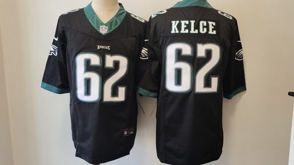 Men's Philadelphia Eagles #62 Jason Kelce Black 2023 F.U.S.E. Vapor Untouchable Limited Stitched Football Jersey - Custom Name