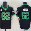 Men's Philadelphia Eagles #62 Jason Kelce Black 2023 F.U.S.E. With 4-Star C Patch Vapor Untouchable Limited Stitched Football Jersey - Custom Name