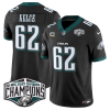 Men's Philadelphia Eagles #62 Jason Kelce Black 2024 New NFC East Champions With 4-Star C Patch F.U.S.E. Vapor Untouchable Limited Stitched Football Jersey - Custom Name