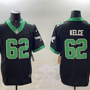 Men's Philadelphia Eagles #62 Jason Kelce Black F.U.S.E. Vapor Untouchable Limited Stitched Football Jersey - Custom Name