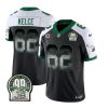 Men's Philadelphia Eagles #62 Jason Kelce Black White 2023 F.U.S.E. With 4-star C Patch Throwback Vapor Untouchable Limited Stitched Football Jersey - Custom Name