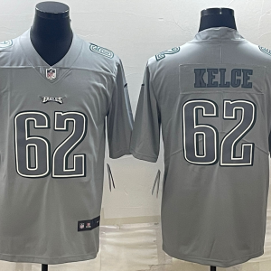 Men's Philadelphia Eagles #62 Jason Kelce Gray Atmosphere Fashion Stitched Jersey - Custom Name