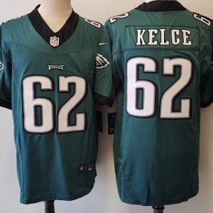Men's Philadelphia Eagles #62 Jason Kelce Green 2023 F.U.S.E. Vapor Untouchable Limited Stitched Football Jersey - Custom Name