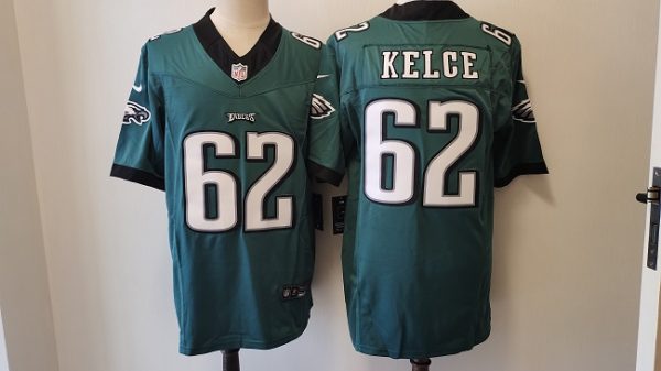 Men's Philadelphia Eagles #62 Jason Kelce Green 2023 F.U.S.E. Vapor Untouchable Limited Stitched Football Jersey - Custom Name
