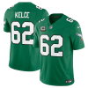 Men's Philadelphia Eagles #62 Jason Kelce Green 2023 F.U.S.E. Vapor Untouchable With C Patch Stitched Football Jersey - Custom Name