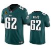 Men's Philadelphia Eagles #62 Jason Kelce Green 2023 F.U.S.E. With 4-Star C Patch Vapor Untouchable Limited Stitched Football Jersey - Custom Name