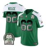 Men's Philadelphia Eagles #62 Jason Kelce Green White 2023 F.U.S.E. With 4-star C Patch Throwback Vapor Untouchable Limited Stitched Football Jersey - Custom Name