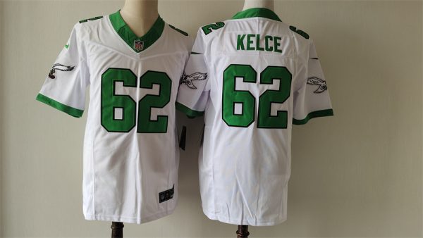 Men's Philadelphia Eagles #62 Jason Kelce White F.U.S.E. Vapor Untouchable Stitched Football Jersey - Custom Name