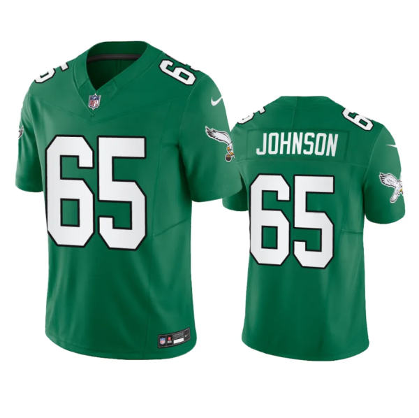 Men's Philadelphia Eagles #65 Lane Johnson Green 2023 F.U.S.E. Vapor Untouchable Stitched Football Jersey - Custom Name