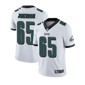 Men's Philadelphia Eagles #65 Lane Johnson White Vapor Untouchable Limited Stitched Jersey - Custom Name