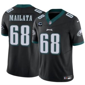 Men's Philadelphia Eagles #68 Jordan Mailata Black F.U.S.E With 1-Star C Patch Vapor Untouchable Limited Stitched Football Jersey - Custom Name