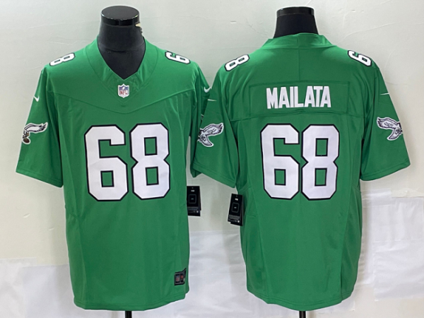 Men's Philadelphia Eagles #68 Jordan Mailata Green 2023 F.U.S.E. Vapor Untouchable Stitched Football Jersey - Custom Name