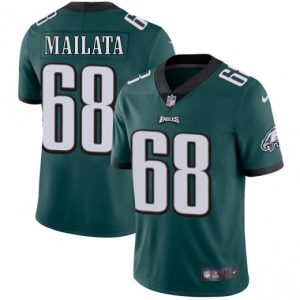 Men's Philadelphia Eagles #68 Jordan Mailata Green Vapor Untouchable Limited Stitched Jersey - Custom Name