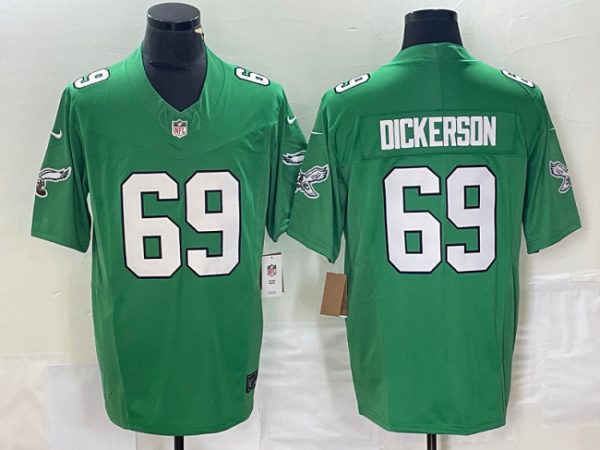 Men's Philadelphia Eagles #69 Landon Dickerson Green 2023 F.U.S.E. Vapor Untouchable Stitched Football Jersey - Custom Name