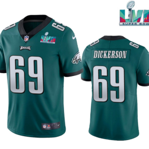 Men's Philadelphia Eagles #69 Landon Dickerson Green Super Bowl LVII Patch Vapor Untouchable Limited Stitched Jersey - Custom Name