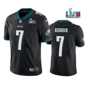 Men's Philadelphia Eagles #7 Haason Reddick Black Super Bowl LVII Patch Vapor Untouchable Limited Stitched Jersey - Custom Name
