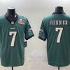 Men's Philadelphia Eagles #7 Haason Reddick Green 2025 Super Bowl LIX Patch Vapor Untouchable Limited Stitched Football Jersey - Custom Name