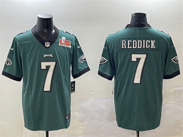 Men's Philadelphia Eagles #7 Haason Reddick Green 2025 Super Bowl LIX Patch Vapor Untouchable Limited Stitched Football Jersey - Custom Name