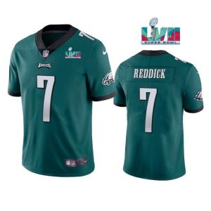 Men's Philadelphia Eagles #7 Haason Reddick Green Super Bowl LVII Patch Vapor Untouchable Limited Stitched Jersey - Custom Name