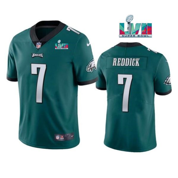 Men's Philadelphia Eagles #7 Haason Reddick Green Super Bowl LVII Patch Vapor Untouchable Limited Stitched Jersey - Custom Name