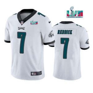 Men's Philadelphia Eagles #7 Haason Reddick White Super Bowl LVII Patch Vapor Untouchable Limited Stitched Jersey - Custom Name