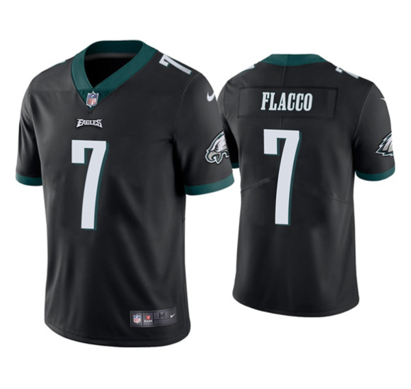 Men's Philadelphia Eagles #7 Joe Flacco Black NFL Vapor Untouchable Limited Stitched Jersey - Custom Name