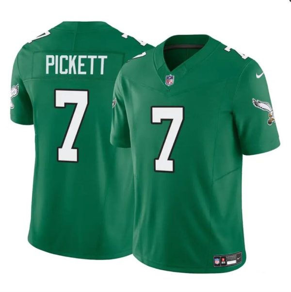Men's Philadelphia Eagles #7 Kenny Pickett Green 2023 F.U.S.E Throwback Vapor Untouchable Limited Stitched Football Jersey - Custom Name