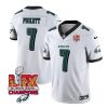 Men's Philadelphia Eagles #7 Kenny Pickett White 2025 Eagles Logo Super Bowl LIX Patch New F.U.S.E. Vapor Limited Stitched Football Jersey - Custom Name