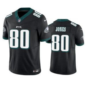 Men's Philadelphia Eagles #80 Julio Jones Black 2023 F.U.S.E. Vapor Untouchable Limited Stitched Football Jersey - Custom Name
