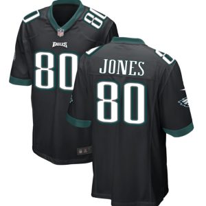 Men's Philadelphia Eagles #80 Julio Jones Black 2023 Stitched Game Jersey - Custom Name