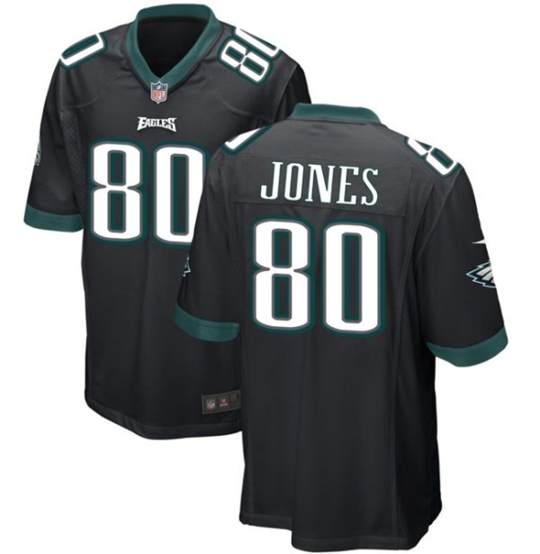 Men's Philadelphia Eagles #80 Julio Jones Black 2023 Stitched Game Jersey - Custom Name