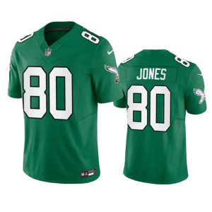 Men's Philadelphia Eagles #80 Julio Jones Green 2023 F.U.S.E. Throwback Vapor Untouchable Limited Stitched Football Jersey - Custom Name