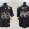 Men's Philadelphia Eagles #86 Zach Ertz Black Gold 2025 Super Bowl LIX Patch Vapor Untouchable Limited Stitched Football Jersey - Custom Name