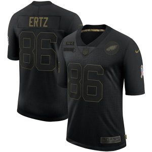 Men's Philadelphia Eagles #86 Zach Ertz Black NFL 2020 Salute To Service Limited Stitched Jersey - Custom Name