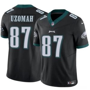 Men's Philadelphia Eagles #87 C.J. Uzomah Black 2023 F.U.S.E Vapor Untouchable Limited Stitched Football Jersey - Custom Name