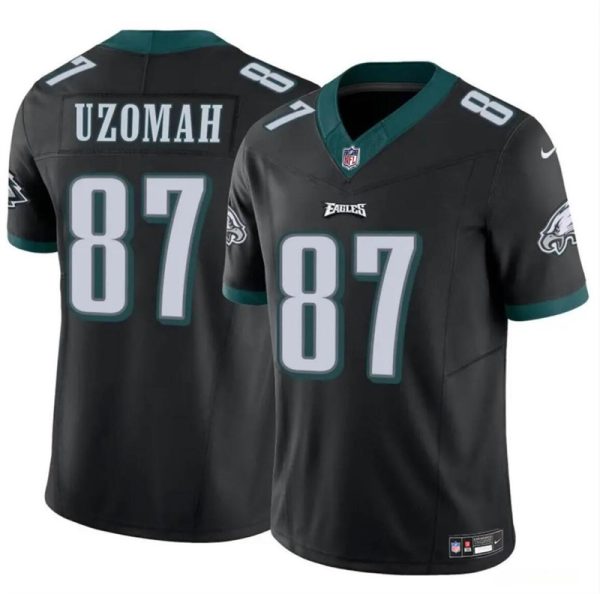 Men's Philadelphia Eagles #87 C.J. Uzomah Black 2023 F.U.S.E Vapor Untouchable Limited Stitched Football Jersey - Custom Name