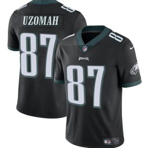 Men's Philadelphia Eagles #87 C.J. Uzomah Black Vapor Untouchable Limited Stitched Football Jersey - Custom Name