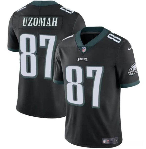 Men's Philadelphia Eagles #87 C.J. Uzomah Black Vapor Untouchable Limited Stitched Football Jersey - Custom Name