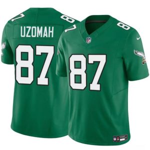 Men's Philadelphia Eagles #87 C.J. Uzomah Green 2023 F.U.S.E Vapor Untouchable Throwback Limited Stitched Football Jersey - Custom Name
