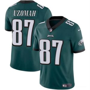 Men's Philadelphia Eagles #87 C.J. Uzomah Green Vapor Untouchable Limited Stitched Football Jersey - Custom Name
