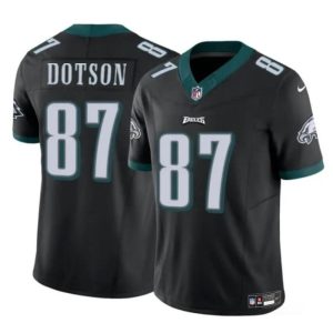 Men's Philadelphia Eagles #87 Jahan Dotson Black F.U.S.E Vapor Untouchable Limited Stitched Football Jersey - Custom Name