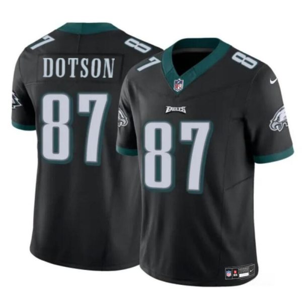 Men's Philadelphia Eagles #87 Jahan Dotson Black F.U.S.E Vapor Untouchable Limited Stitched Football Jersey - Custom Name