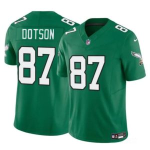 Men's Philadelphia Eagles #87 Jahan Dotson Kelly Green F.U.S.E Throwback Vapor Untouchable Limited Stitched Football Jersey - Custom Name